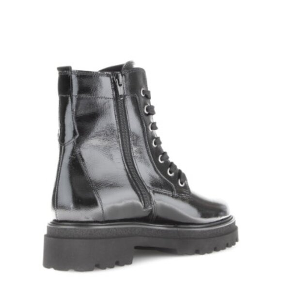 NWT GABOR US5.5 Ankle Boot Patent Leather Platform Zip/Lace Black UK3 / US5.5 - Picture 4 of 16